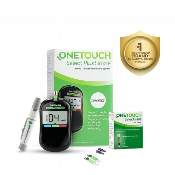 Glucometer (10 Test Strips+10 Sterile Lancets+1 Lancing device)